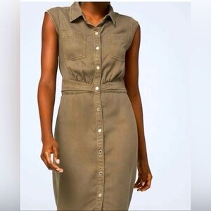 White House Black Market Olive Midi Dress